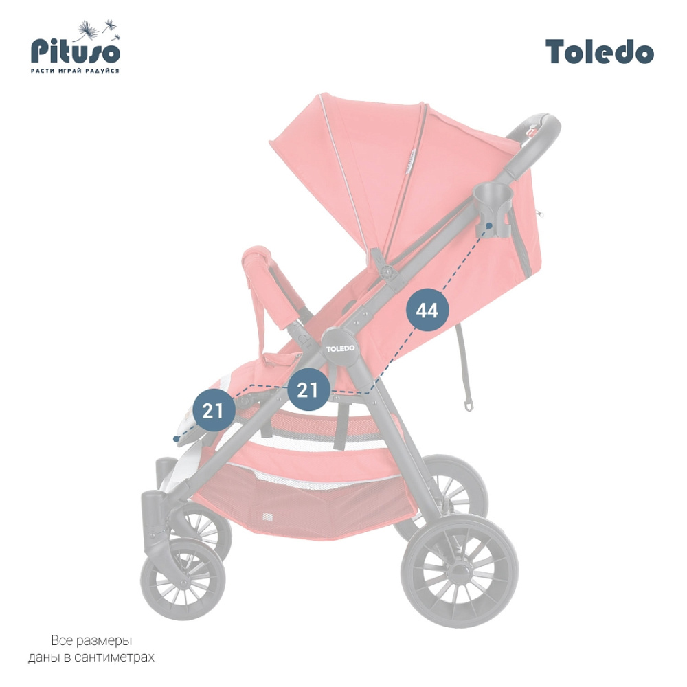Коляска детская PITUSO TOLEDO (прогулочная), Red/Красный*