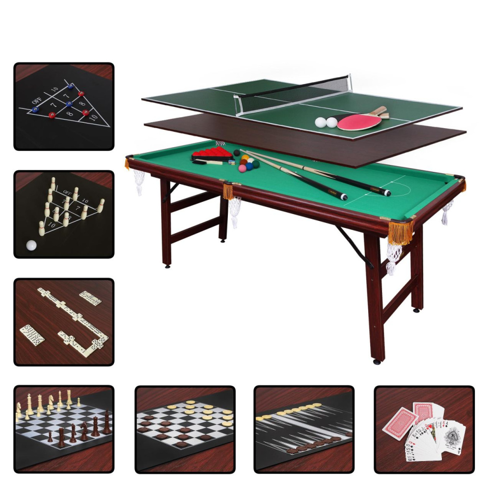 Стол бильярдный Fortuna Снукер 6фт 9в1 с комплектом аксессуаров