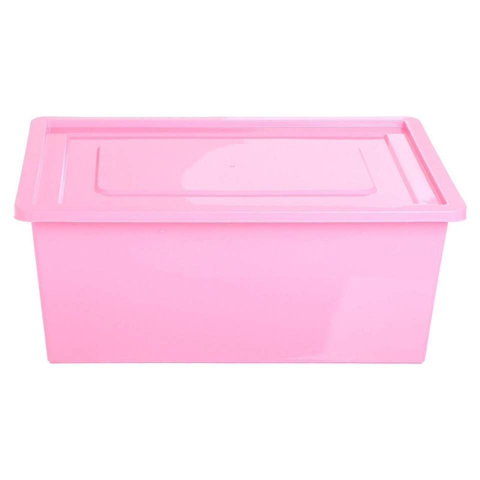 Ящик универсальный для хранения с крышкой объем 30 л розовый Zabiaka