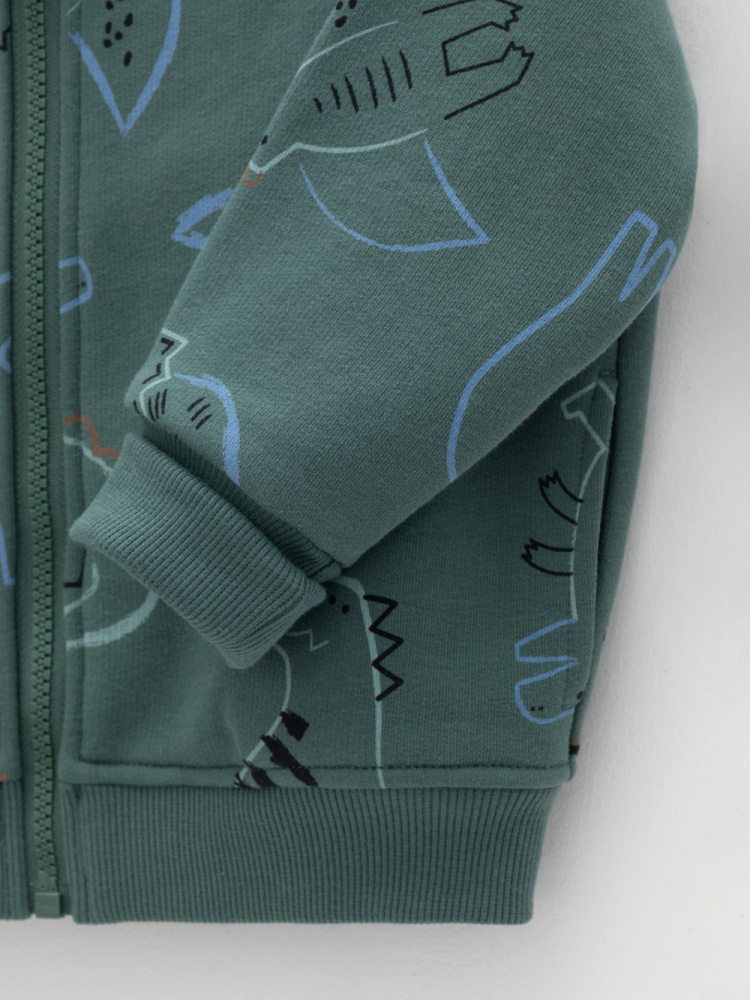 Бомбер для мальчика Crockid темно-зеленый 5611 Н019 к604