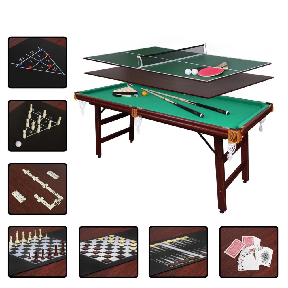 Стол бильярдный Fortuna Русская пирамида 6фт 9в1 с комплектом аксессуаров