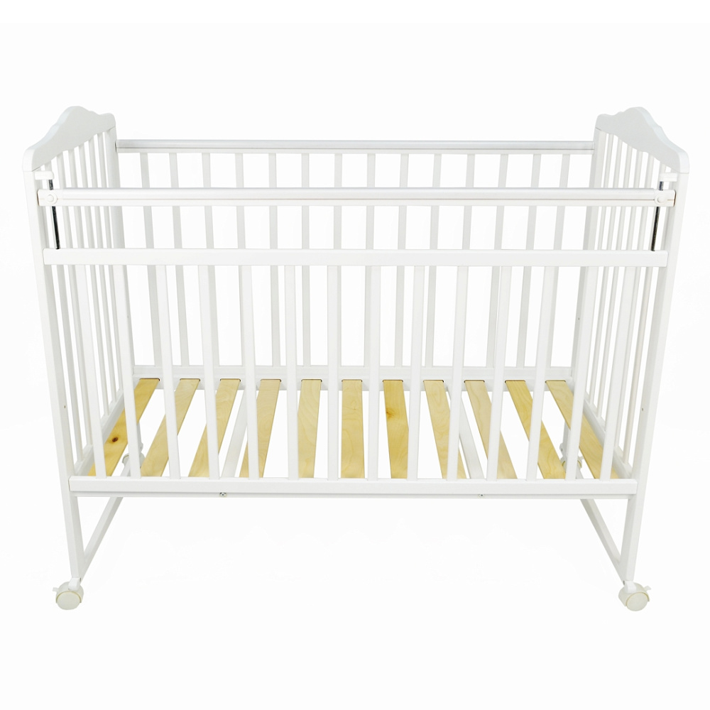 Кровать детская Marsel колесо-качалка.опуск.планк/накладка ПВХ Белый PITUSO 