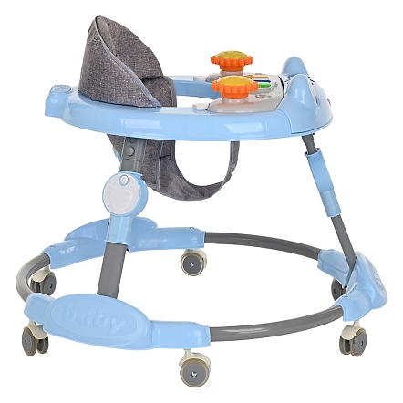 Ходунки Amigo (круглые) (6 силик.кол,игр.,муз) 70*70*60 Blue/Голубой BAMBOLA  