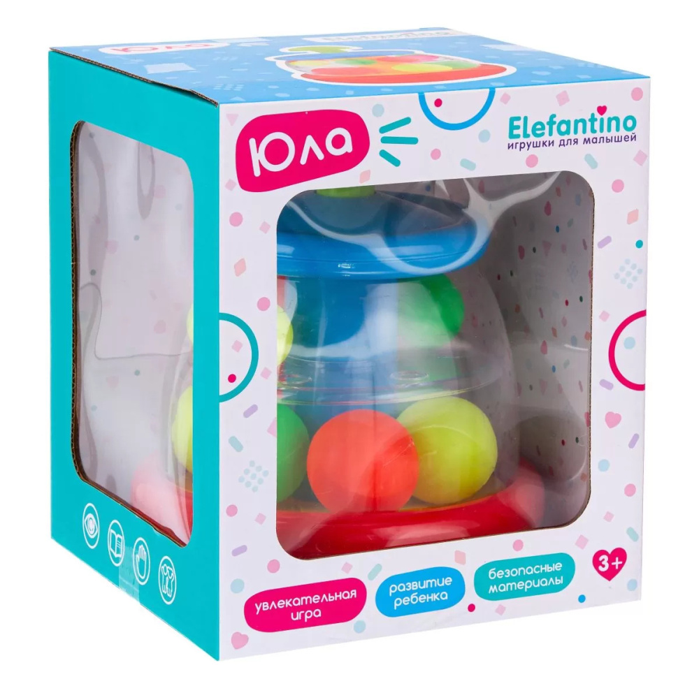 Юла прозрачная Elefantino цвет красный