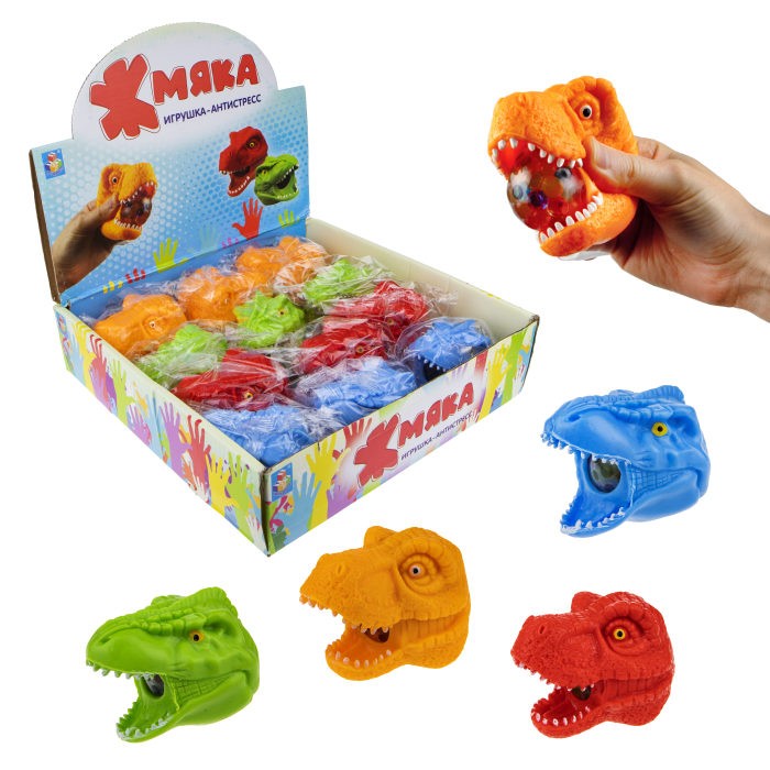 1toy Мелкие пакости, жмяка голова динозавра 