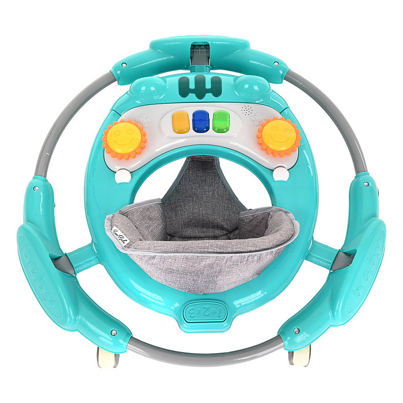 Ходунки Amigo круглые 6 силик.кол,игр.,муз 70х70х60 Green/Зеленый BAMBOLA 