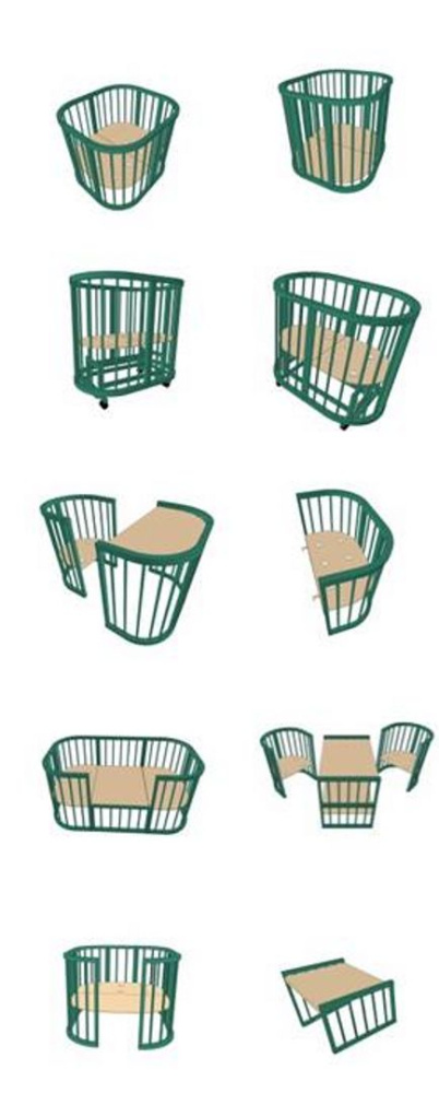 Кроватка "Эмили" 12 в 1 венге INCANTO