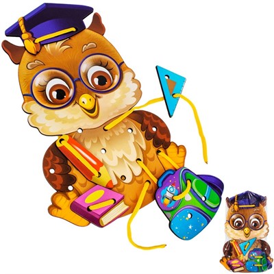 Шнуровка деревянная Совенок