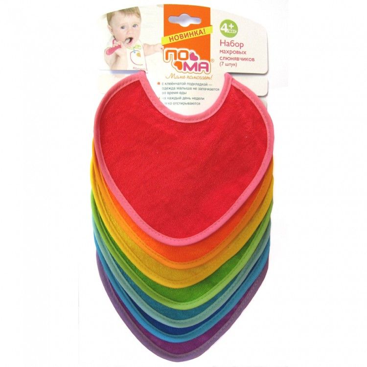 Слюнявчик махровый "Семецветик" 7шт. Пома