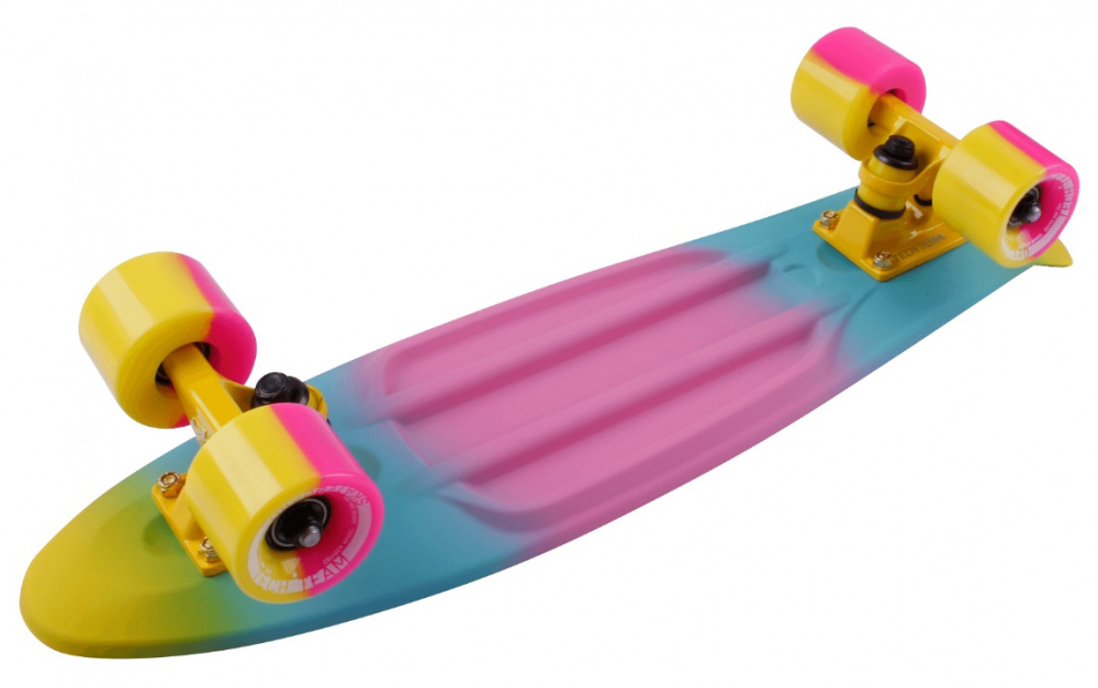 Скейтборд Multicolor 22 TECH TEAM розовый/желтый