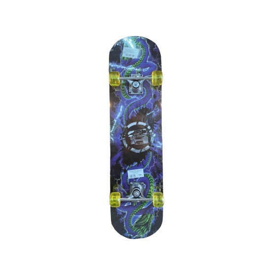 Скейтборд деревяный с принтом PU без света 608Z 79х20 см