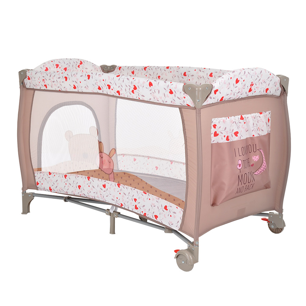 Манеж-кровать PITUSO Granada Friendship/Дружба,2-уровн-й,лаз на молнии,пласт кольца 4шт,2 колеса