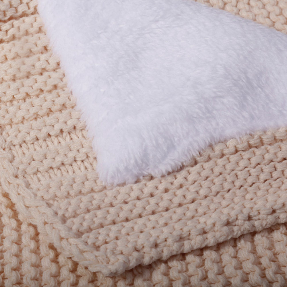 Плед вязанный 90 х 90 см Объемный на подкладке Babyedel