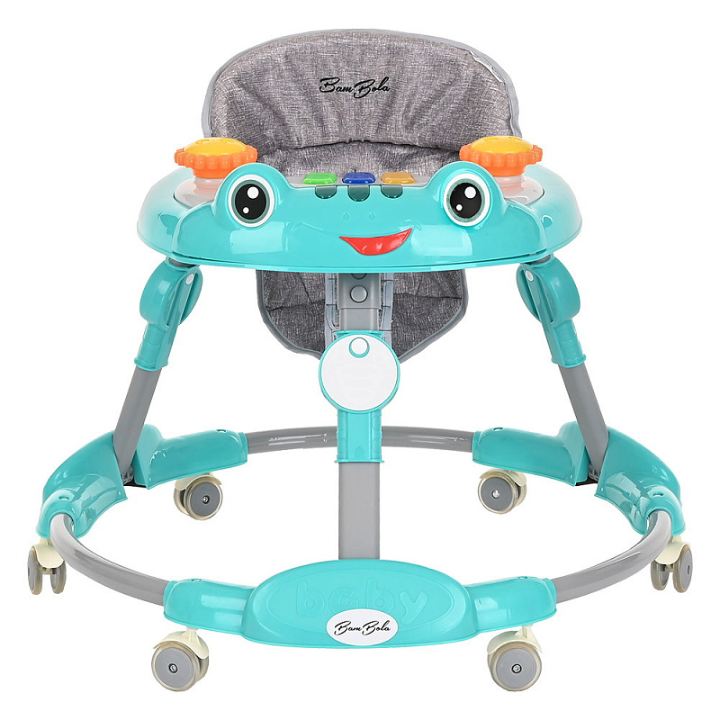 Ходунки Amigo круглые 6 силик.кол,игр.,муз 70х70х60 Green/Зеленый BAMBOLA 