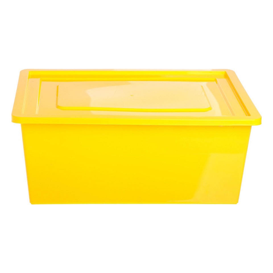 Ящик универсальный для хранения с крышкой объем 30 л желтый Zabiaka  