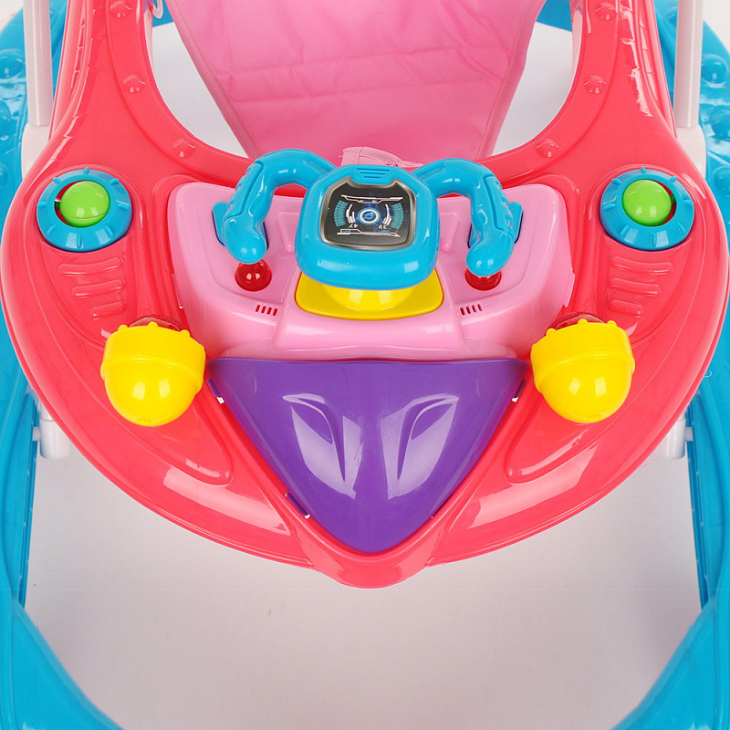 Ходунки САМОЛЁТ BAMBOLA (8 колес,игрушки,муз) 6 шт в кор (62*53*57)  BLUE Голубой/розовый