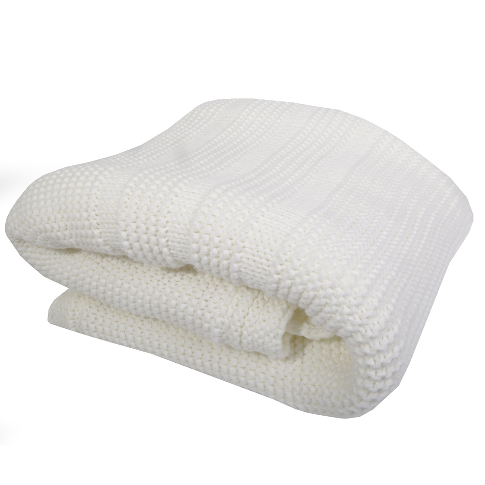 Плед вязанный 90 х 90 см Объемный на подкладке Babyedel