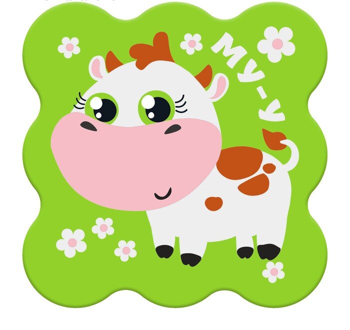 Мини-коврик для ванны на присосках Коровка Крошка Я