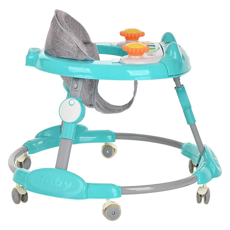 Ходунки Amigo круглые 6 силик.кол,игр.,муз 70х70х60 Green/Зеленый BAMBOLA 