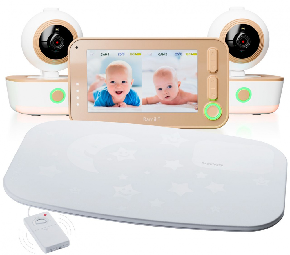 Видеоняня Baby с двумя камерами и монитором дыхания Ramili