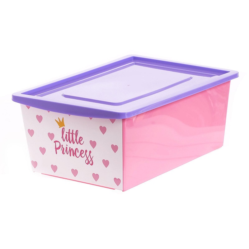 Ящик универсальный для хранения с крышкой  «Принцесса » объем 30 л цвет розовый 5364565 Zabiaka