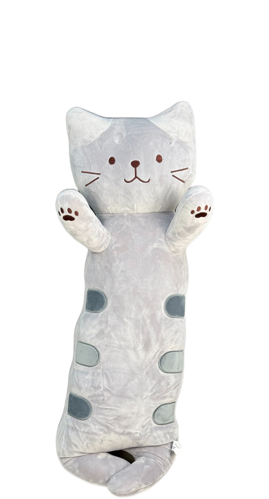 Кот обнимашка 80 см серый