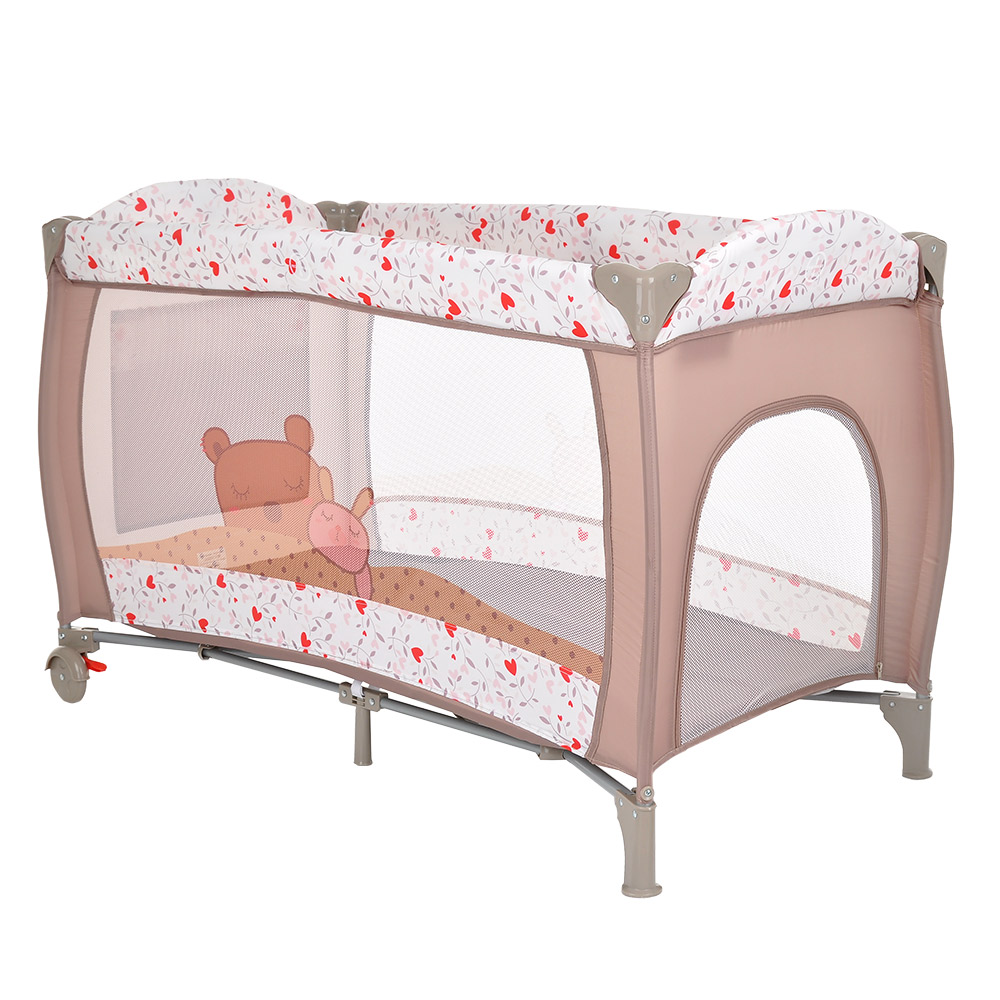 Манеж-кровать PITUSO Granada Friendship/Дружба,2-уровн-й,лаз на молнии,пласт кольца 4шт,2 колеса