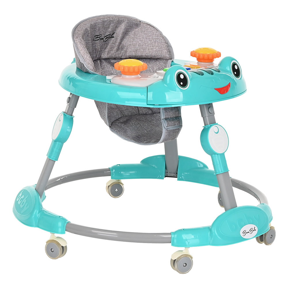 Ходунки Amigo круглые 6 силик.кол,игр.,муз 70х70х60 Green/Зеленый BAMBOLA 