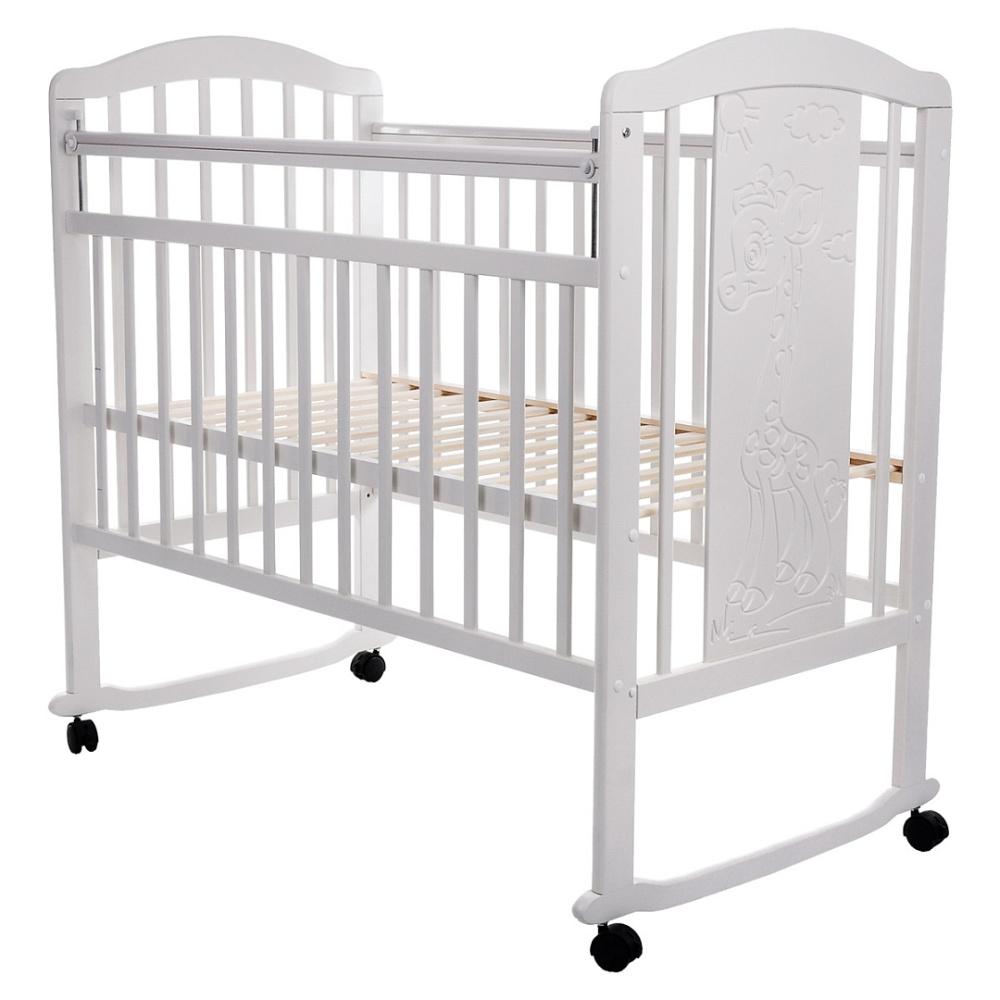 Кровать детская PITUSO Noli Жирафик колесо-качалка с наклад. опуск.планка Серый*