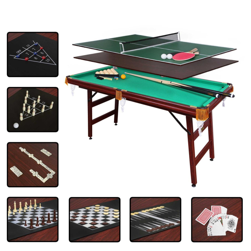 Стол бильярдный Fortuna Русская пирамида 5фт 9в1 с комплектом аксессуаров