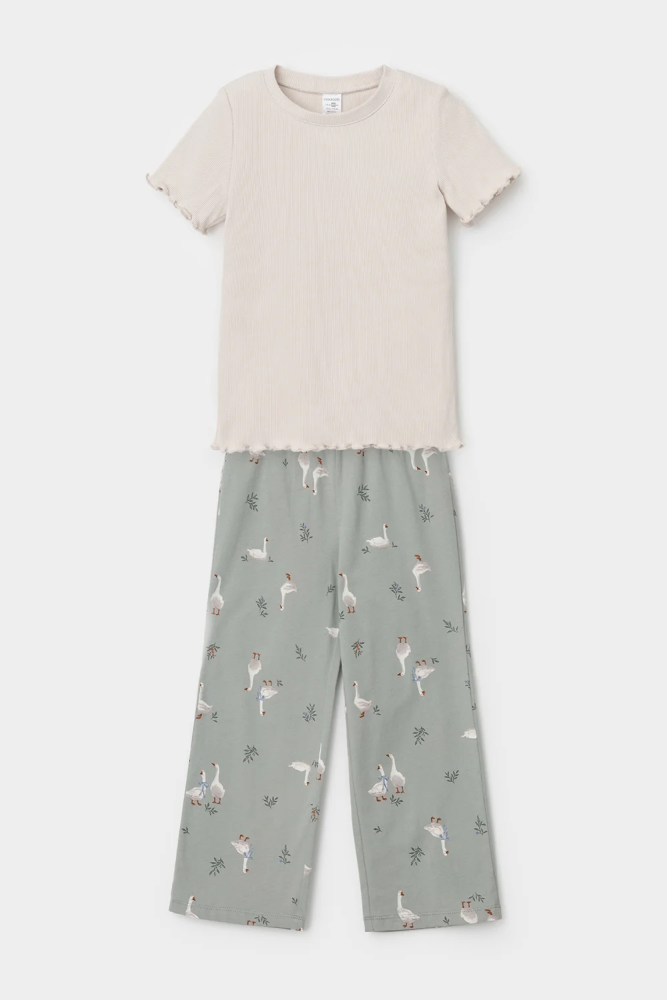 Пижама Crockid бежевый гуси