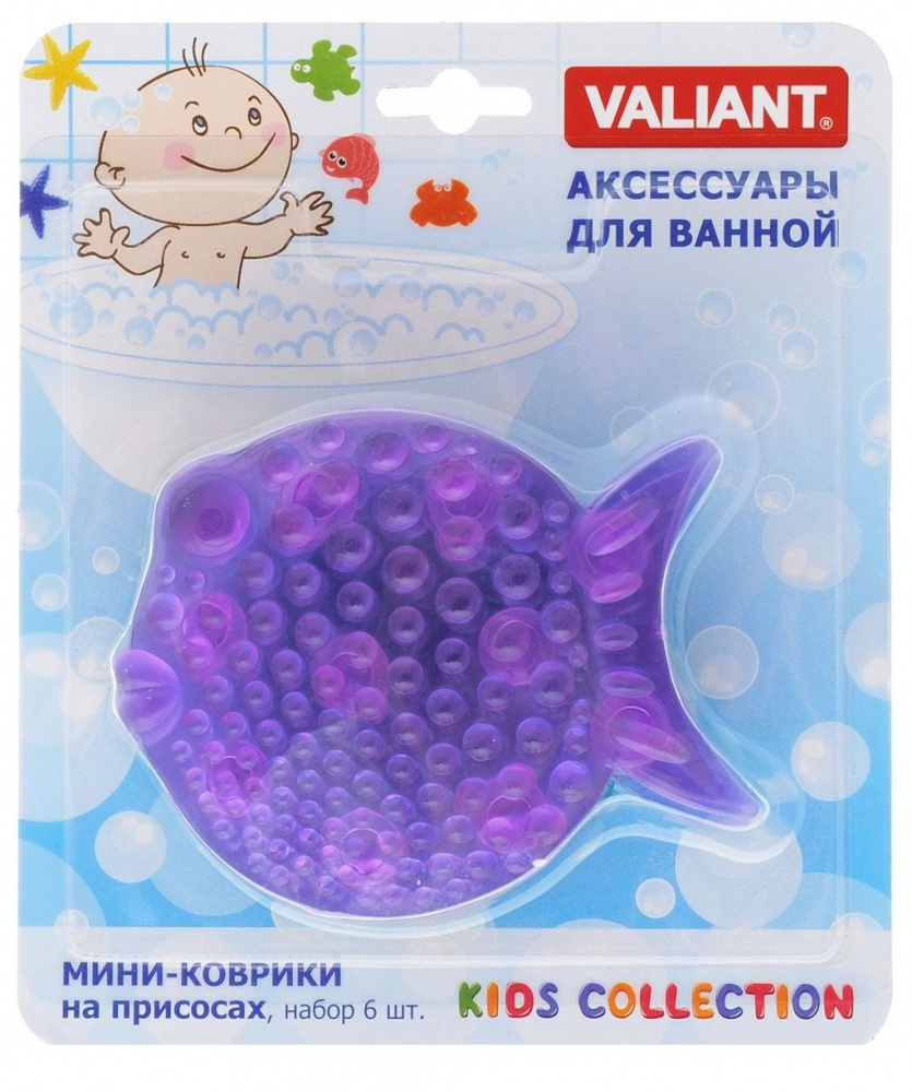 Мини - коврик для ванны "Рыбка" (на присосках)