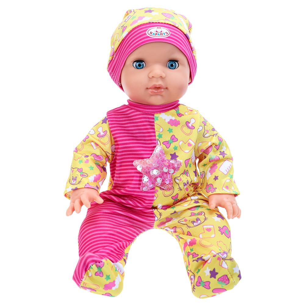 Пупс озвуч 35см, Шаинский музыка пьет, писает, закр. глазки, 4 акс, 2000 слов КАРАПУЗ