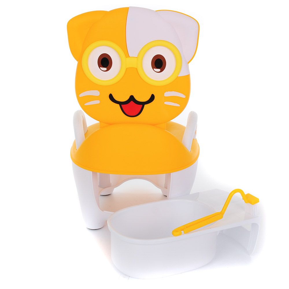 Горшок детский PITUSO Котик в очках желтый*