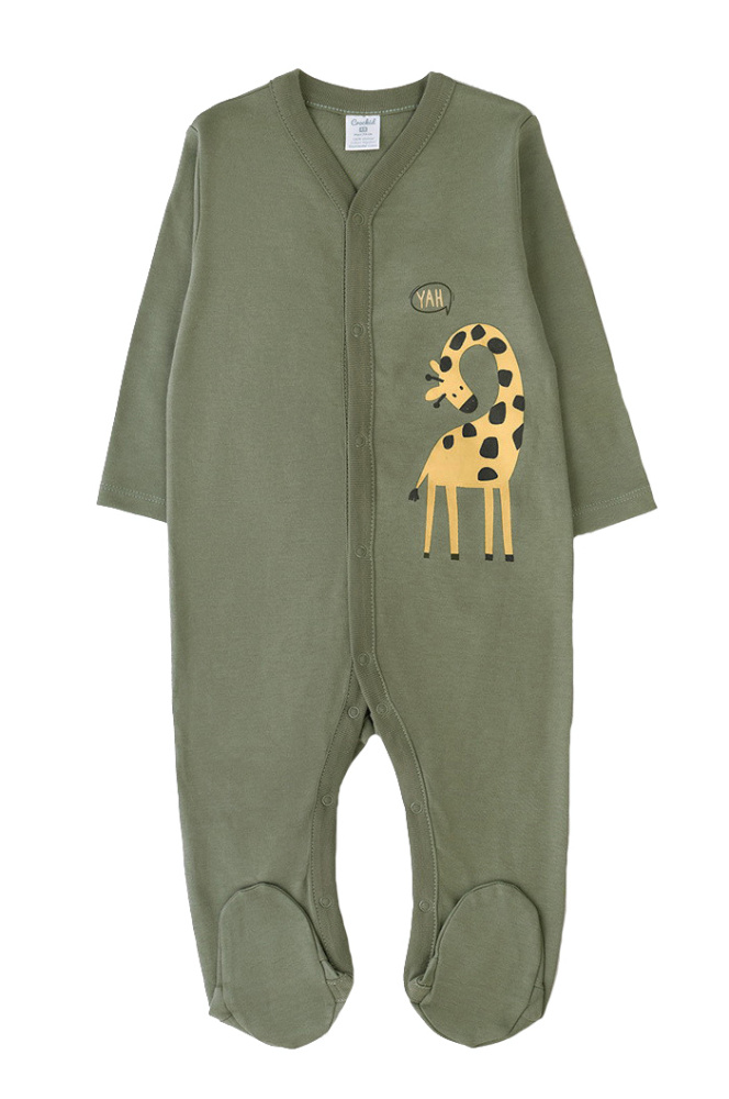 Комбинезон Crockid зеленый веселые жирафы
