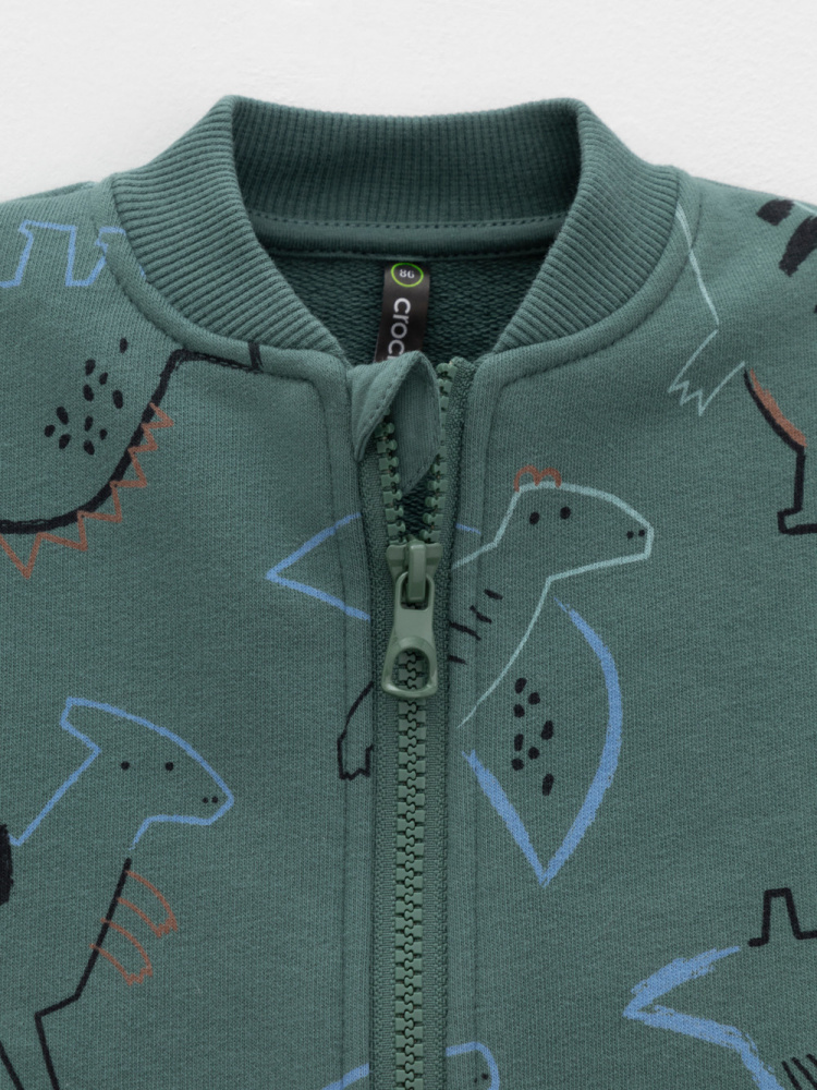 Бомбер для мальчика Crockid темно-зеленый 5611 Н019 к604