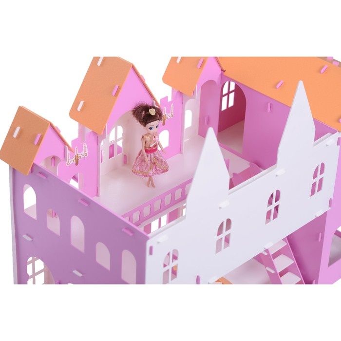 Домик для кукол до 16 см Замок Джульетты бело-розовый KRASATOYS