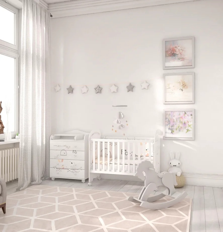 Кроватка Pio Pio INCANTO колесо цвет белый