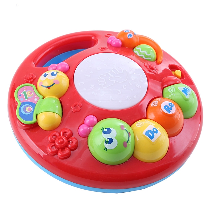 Развивающий столик TOT KIDS 2в1 ГУСЕНИЦА (свет,звук) 23*23*18 см (в кор.30 шт)